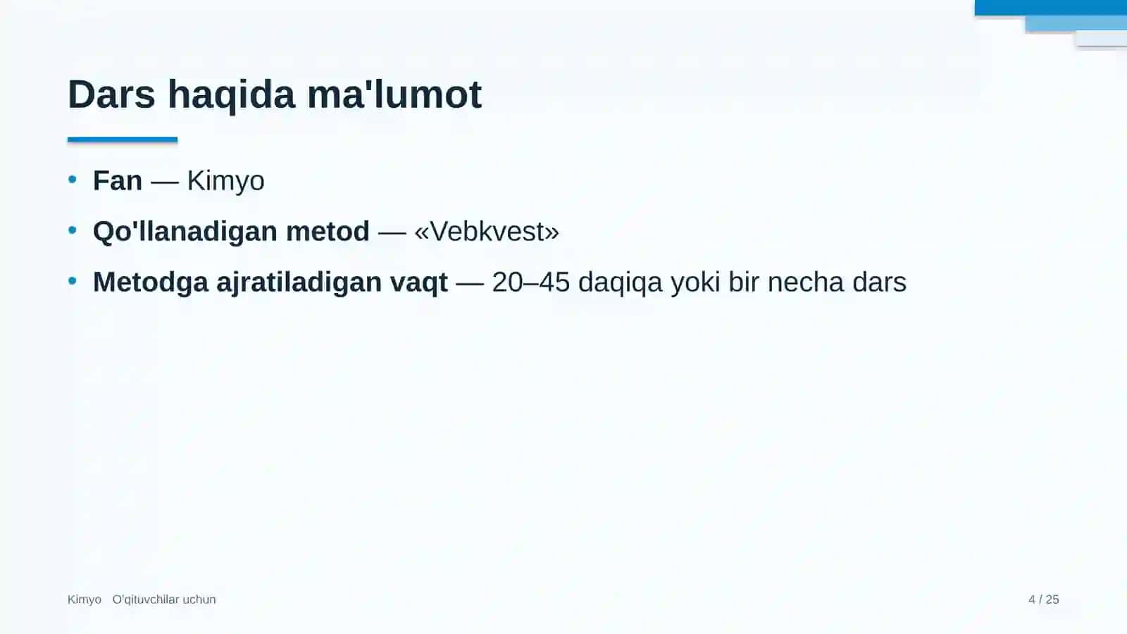 kimyo darslarida vebkvest metodidan foydalanish 2170 4