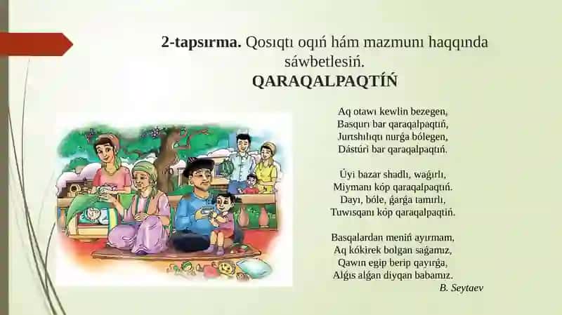 "Ótilgenlerdi bekkemlew" 4
