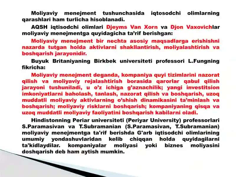 Moliyaviy menejment faniga kirish 4
