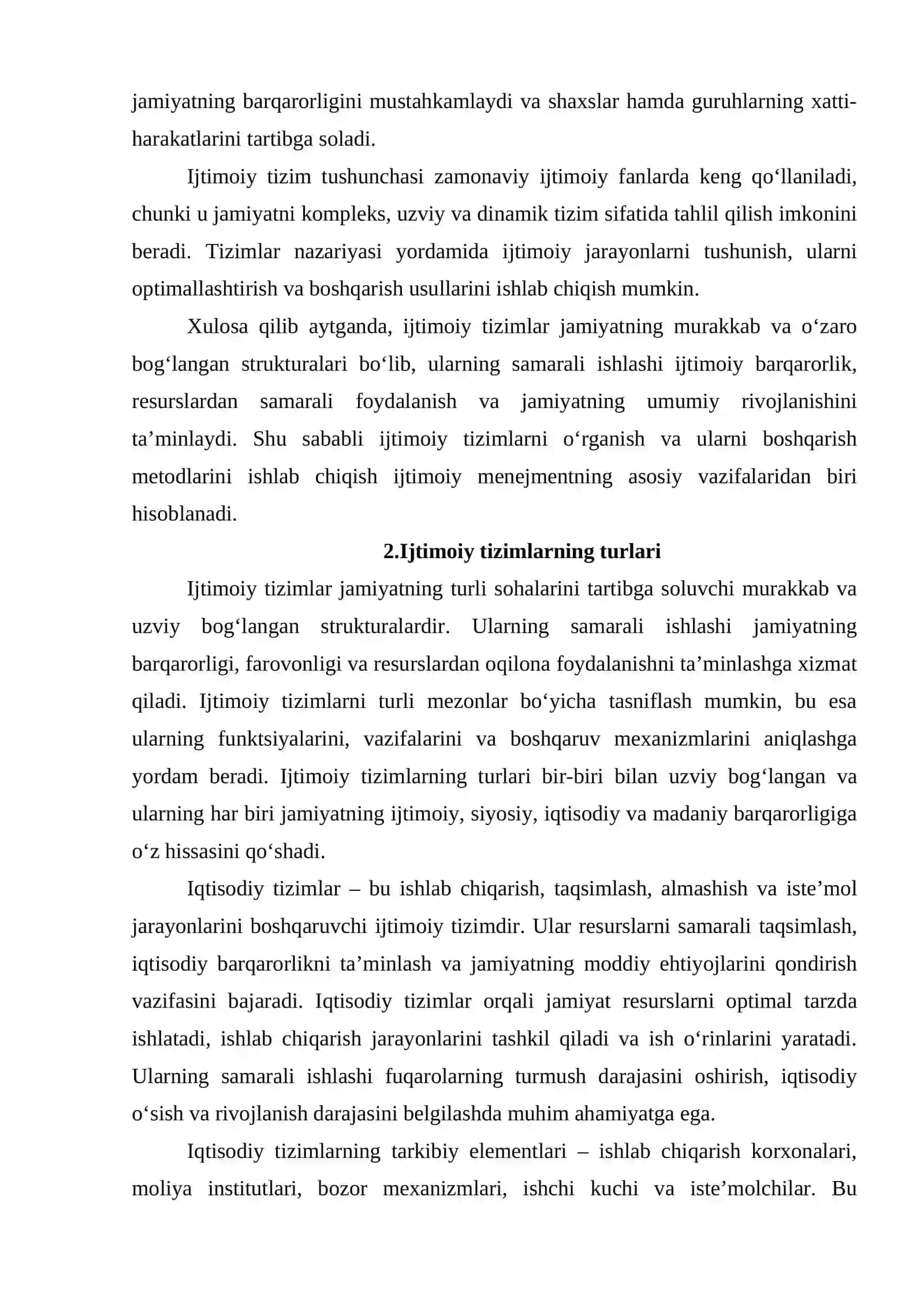 Ijtimoiy tizimlarning turlari, ijtimoiy menejment muammolari 4