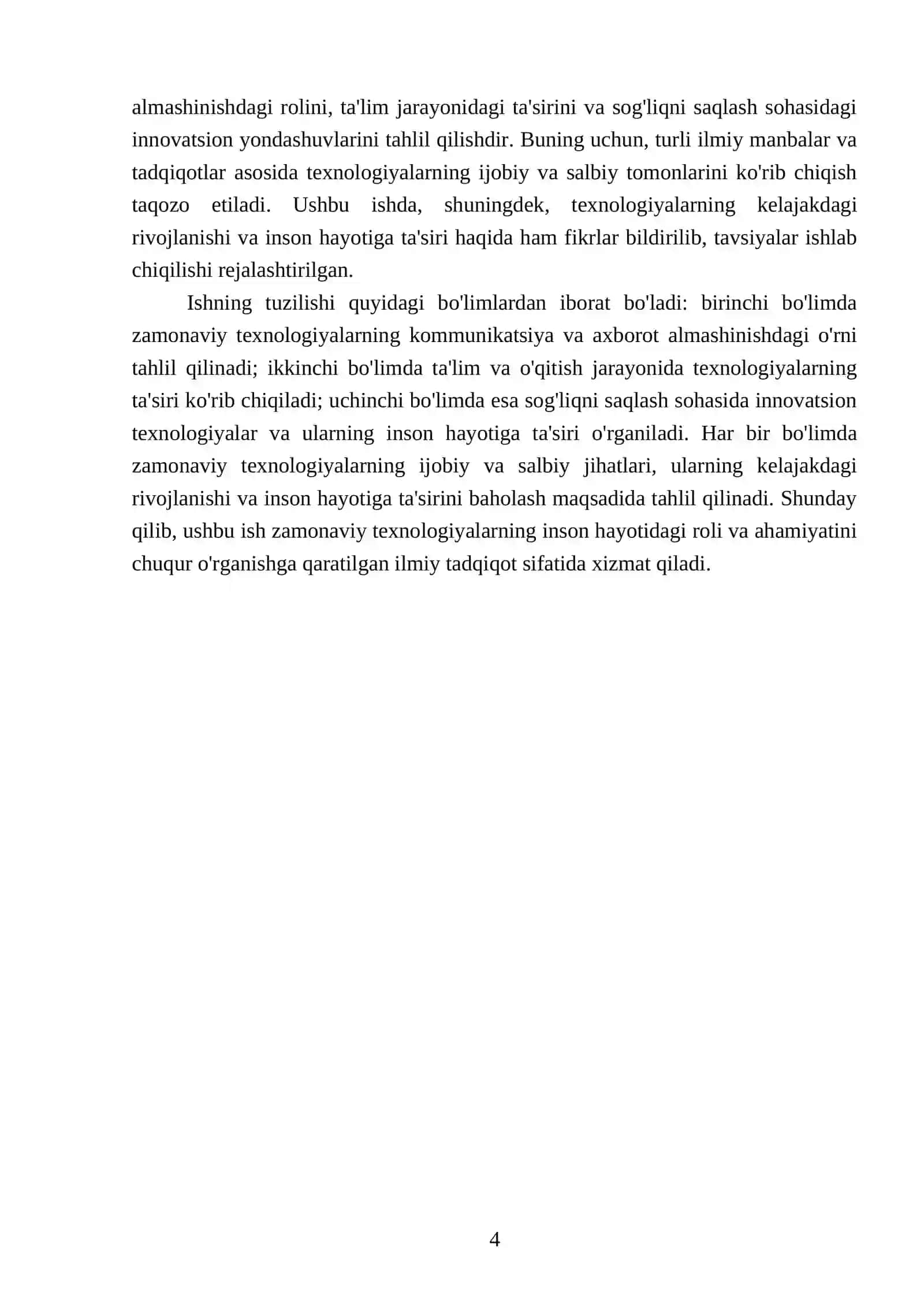 The role of modern technology in humans life 4