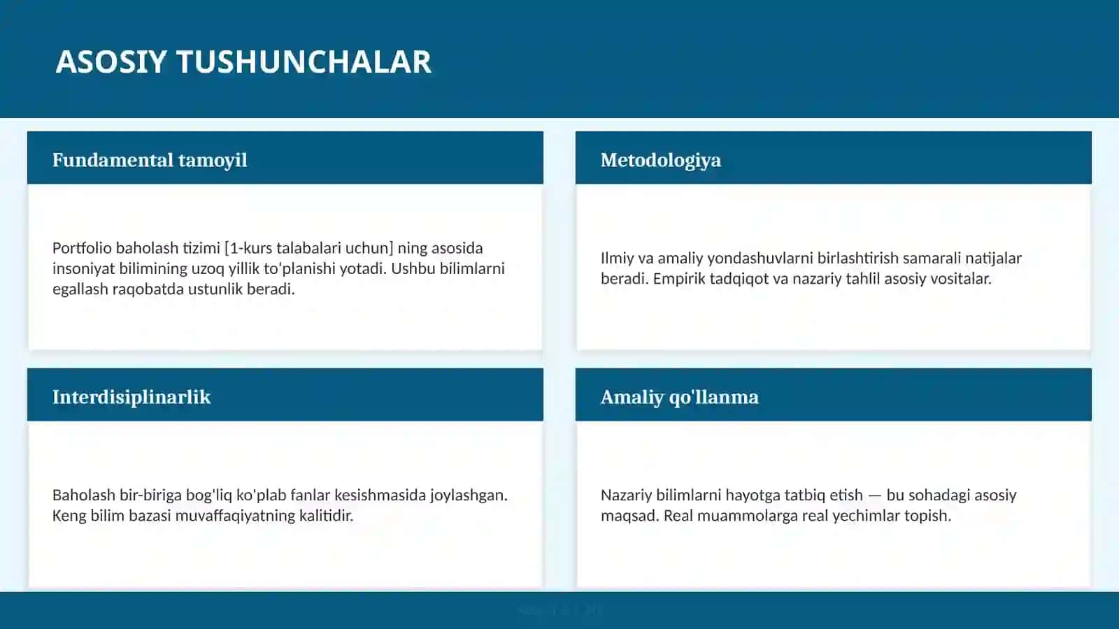Portfolio baholash tizimi [1-kurs talabalari uchun] 4