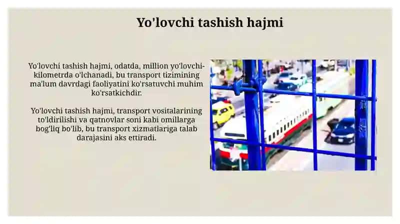 Jamoat transportida xizmatlarining iqtisodiy koʻrsatkichlari 4