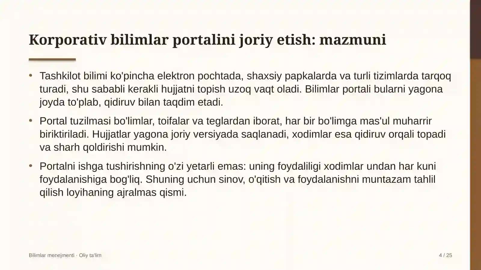 xalqaro tashkilotlarda korporativ bilimlar portalini joriy etish 6969 4