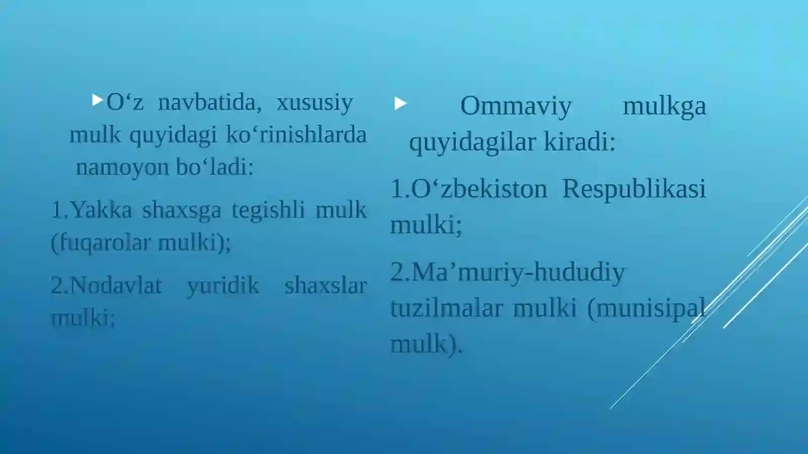 MULK SHAKLLARI VA TURLARI 4