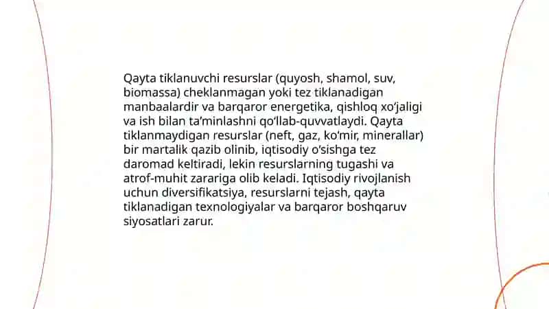 Tabiiy resurslar va iqtisodiy oʻsish 4