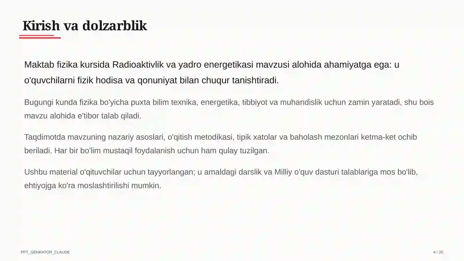 Radioaktivlik va yadro energetikasi (11-sinf) 4