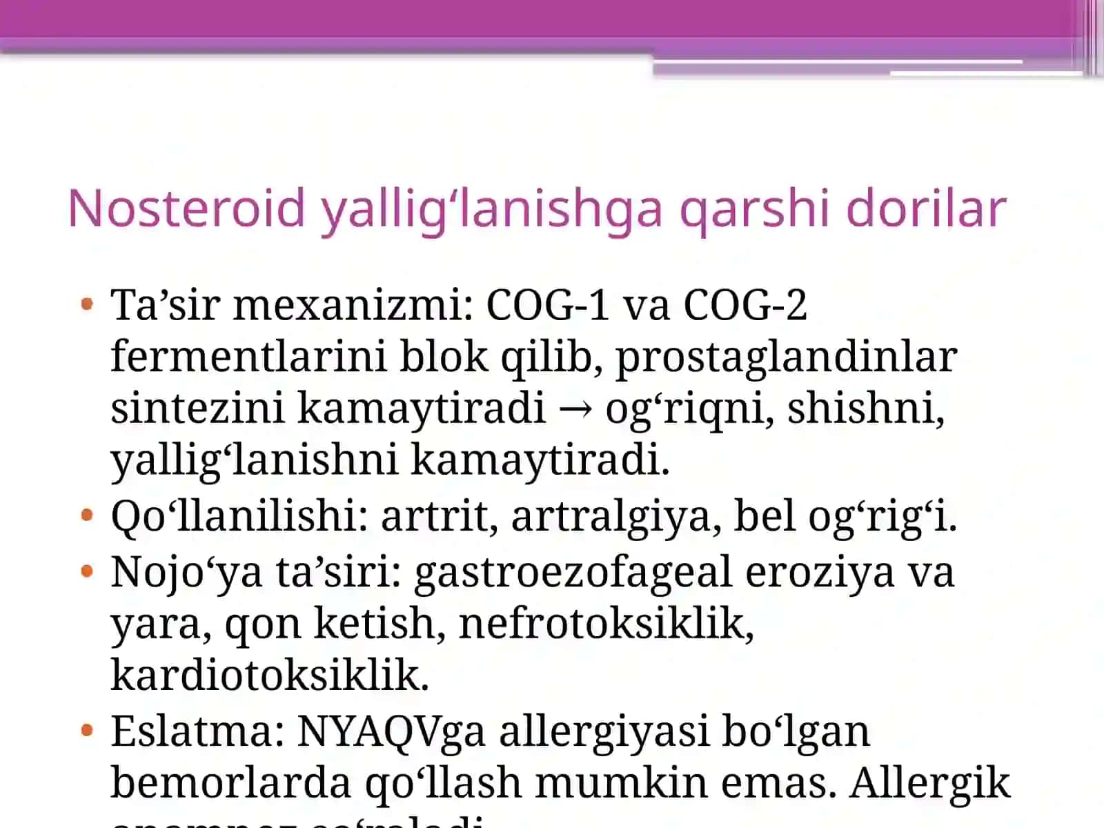 Artrit, artralgiya va belda og'riq sindromlarida dori vositalarini ratsional qo'llashga klinik-farma 4