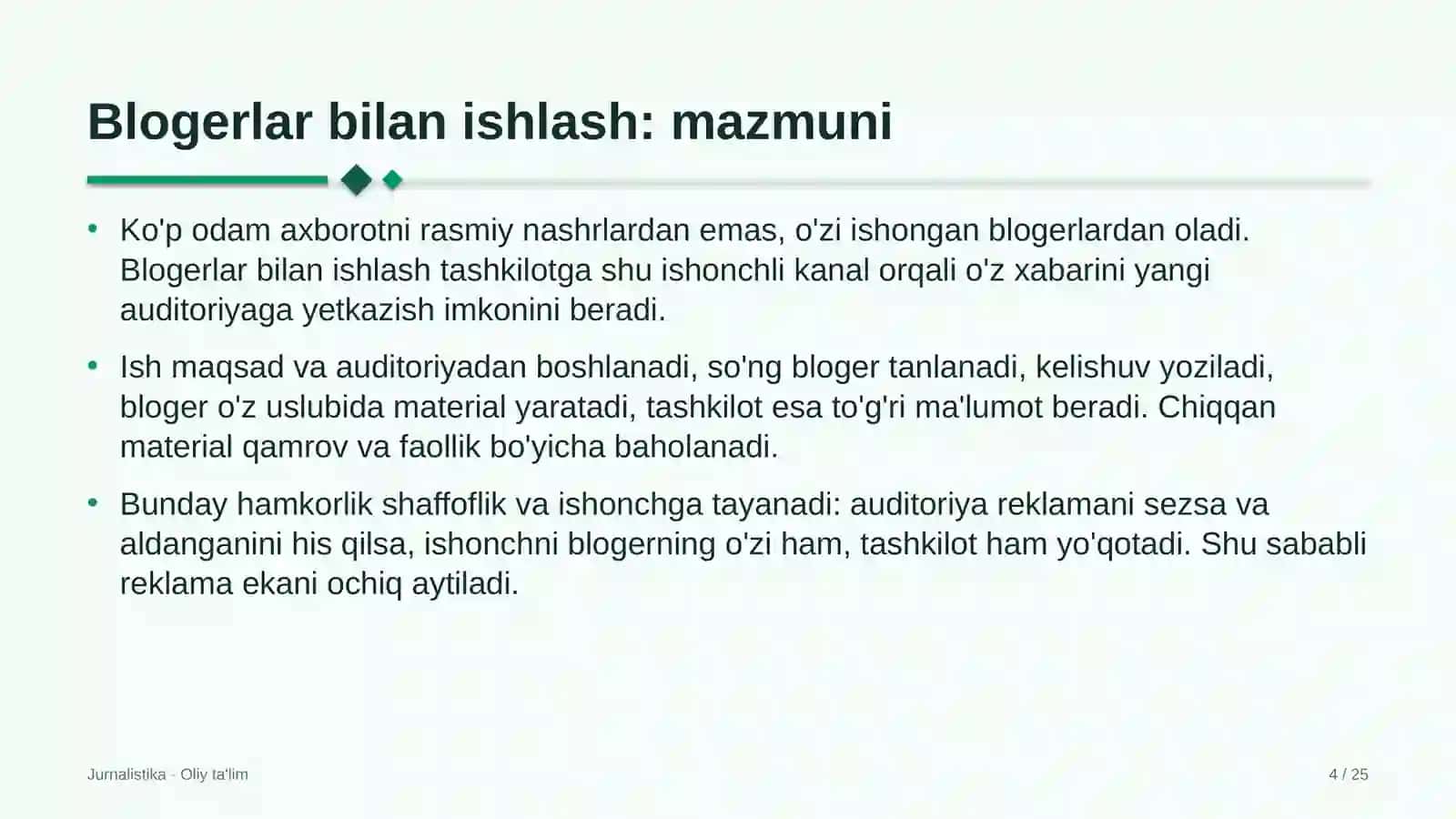 Energetika ta'mirlash korxonalarida blogerlar bilan ishlash 4
