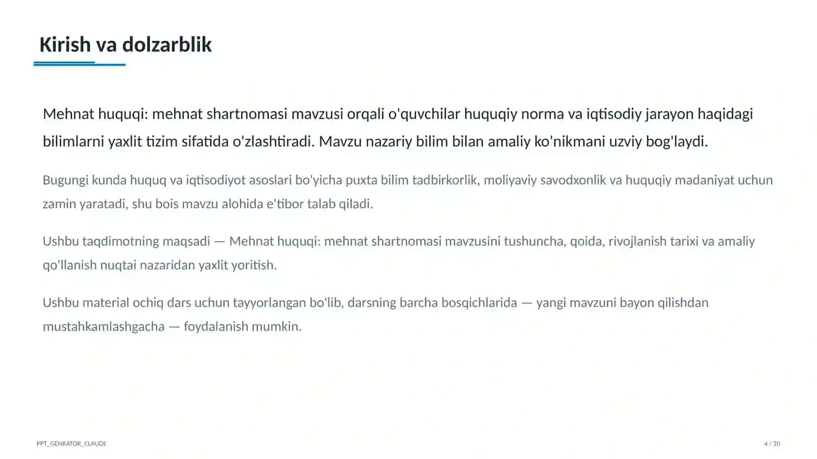 Mehnat huquqi: mehnat shartnomasi (9-sinf) 4