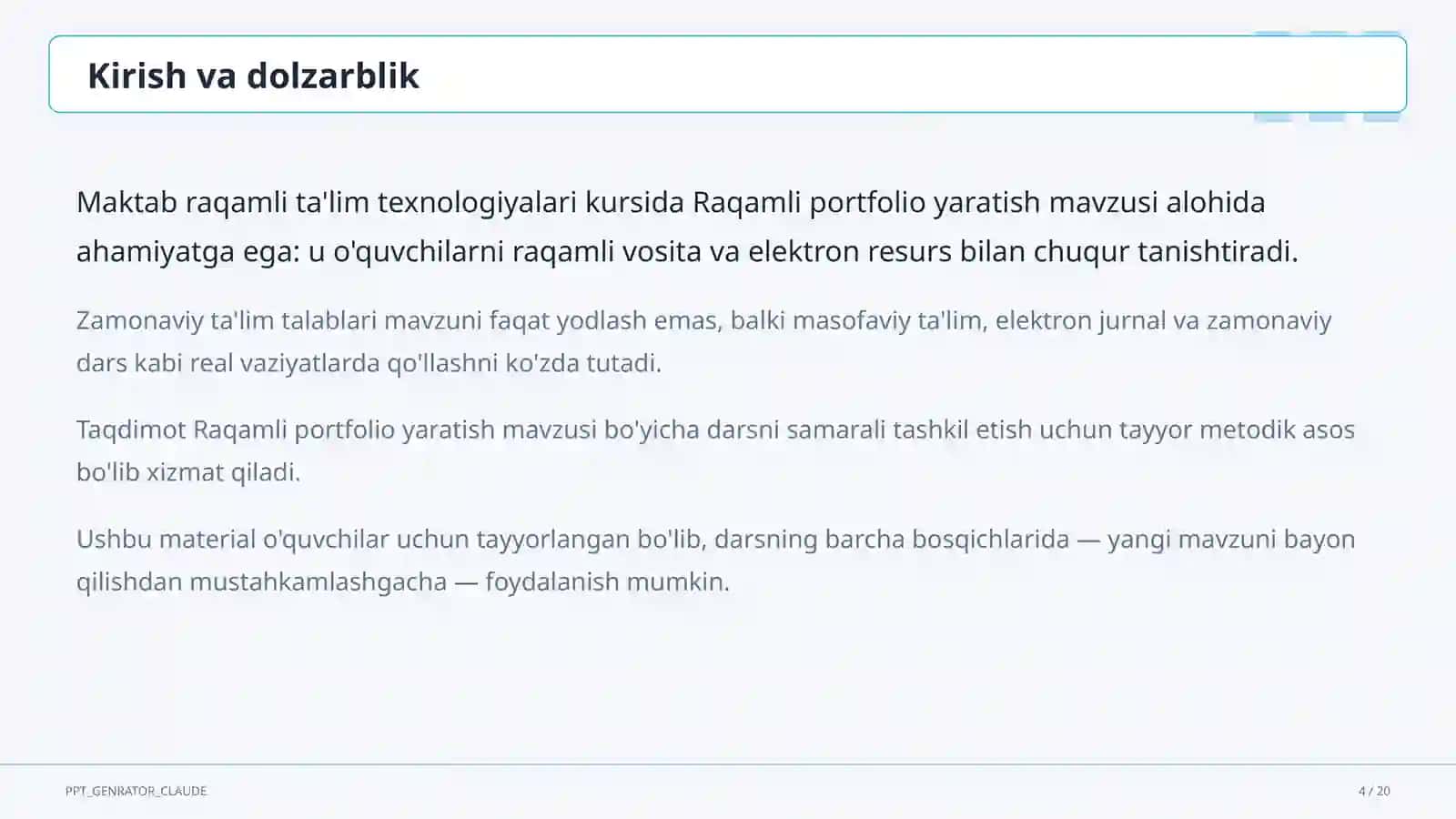 Raqamli portfolio yaratish 4