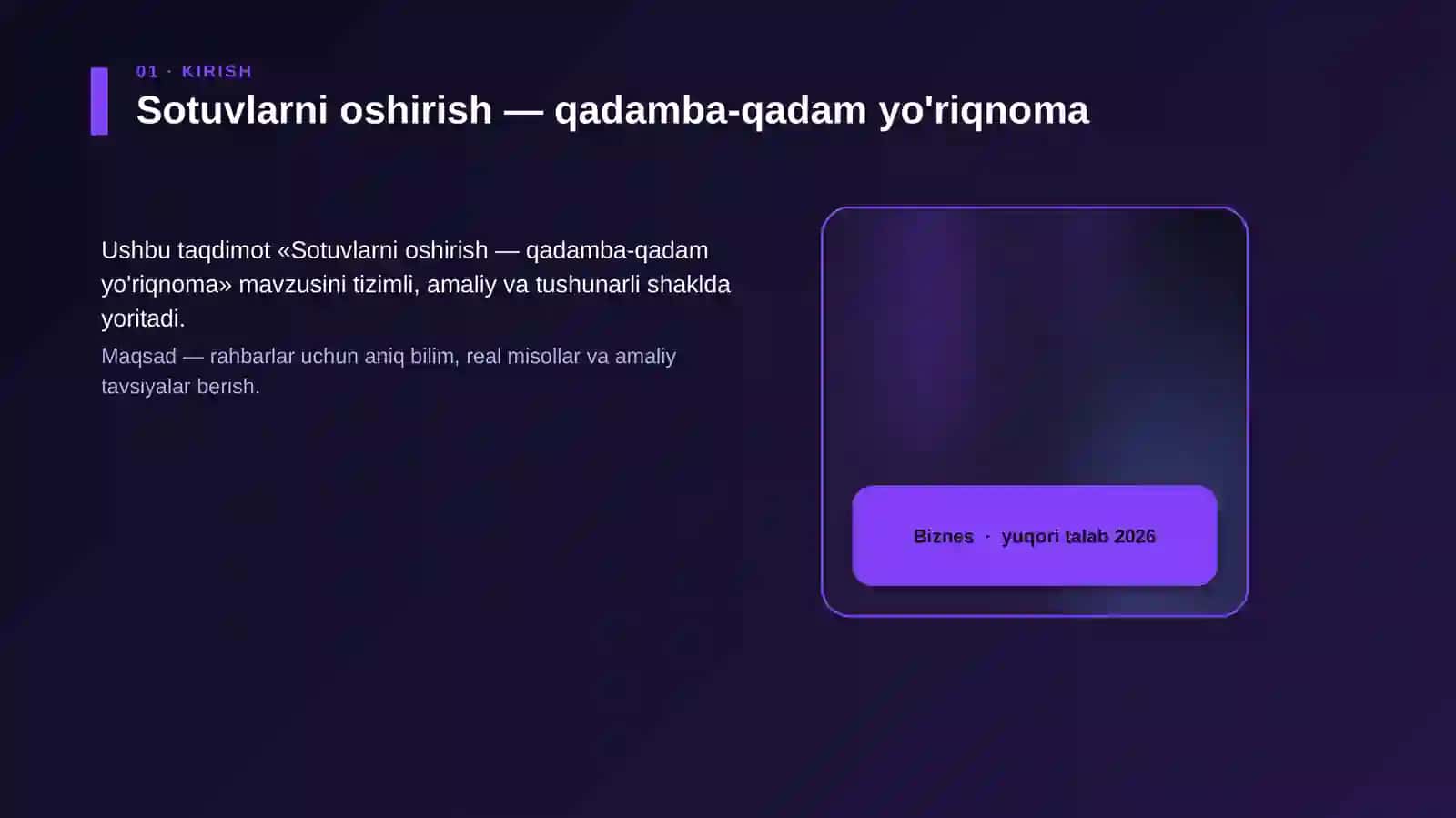 Sotuvlarni oshirish — qadamba-qadam yo'riqnoma 4