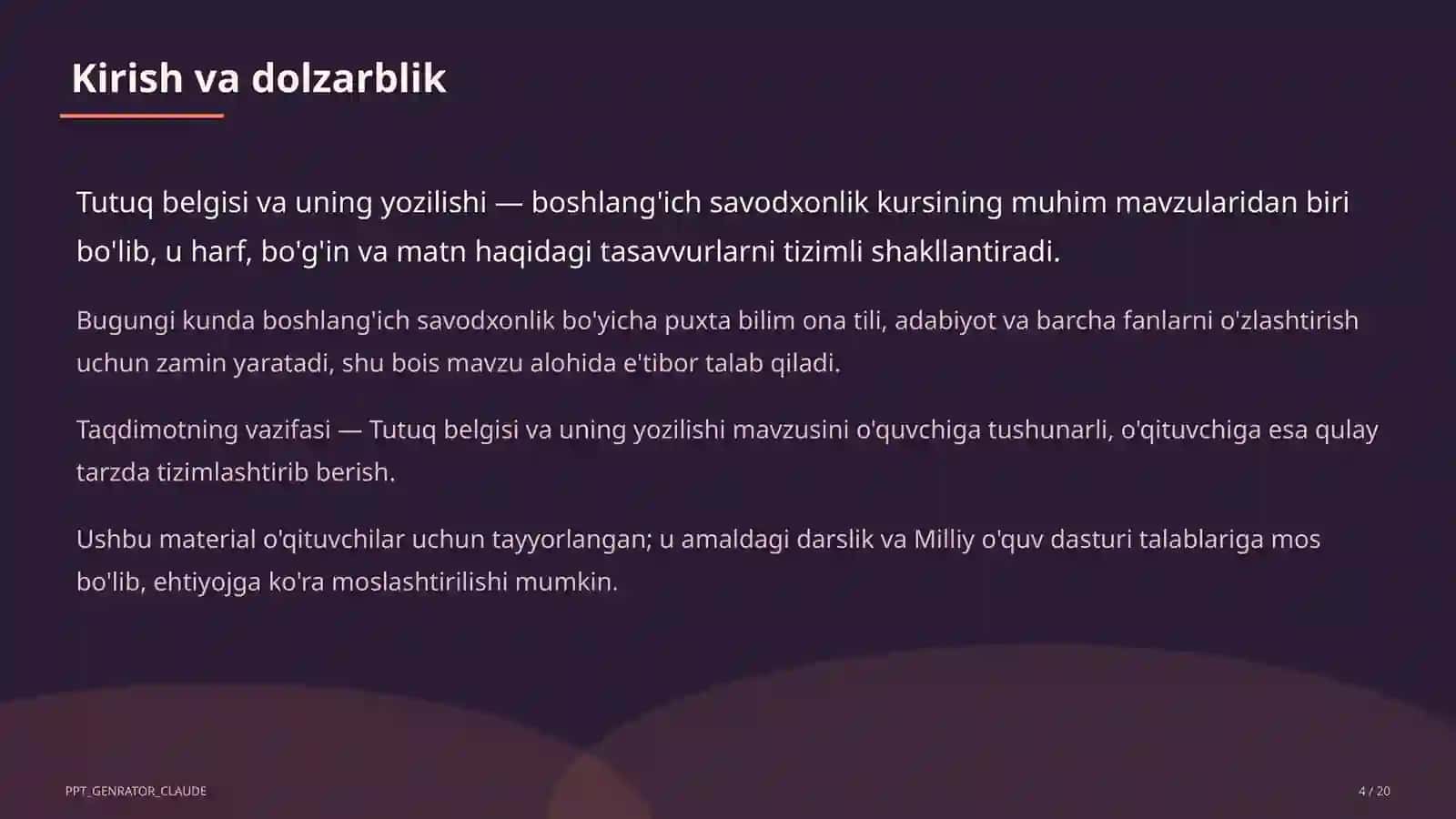 Tutuq belgisi va uning yozilishi (2-sinf) 4