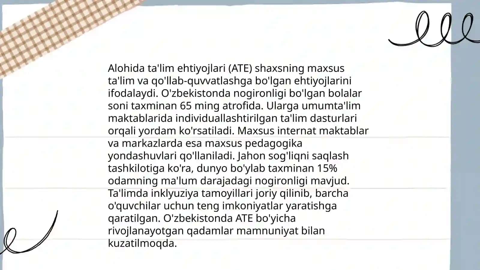 Alohida taʼlim ehtiyojlariga ega bolalarni inklyuziv taʼlim va tarbiyalash konsepsiyalari 4