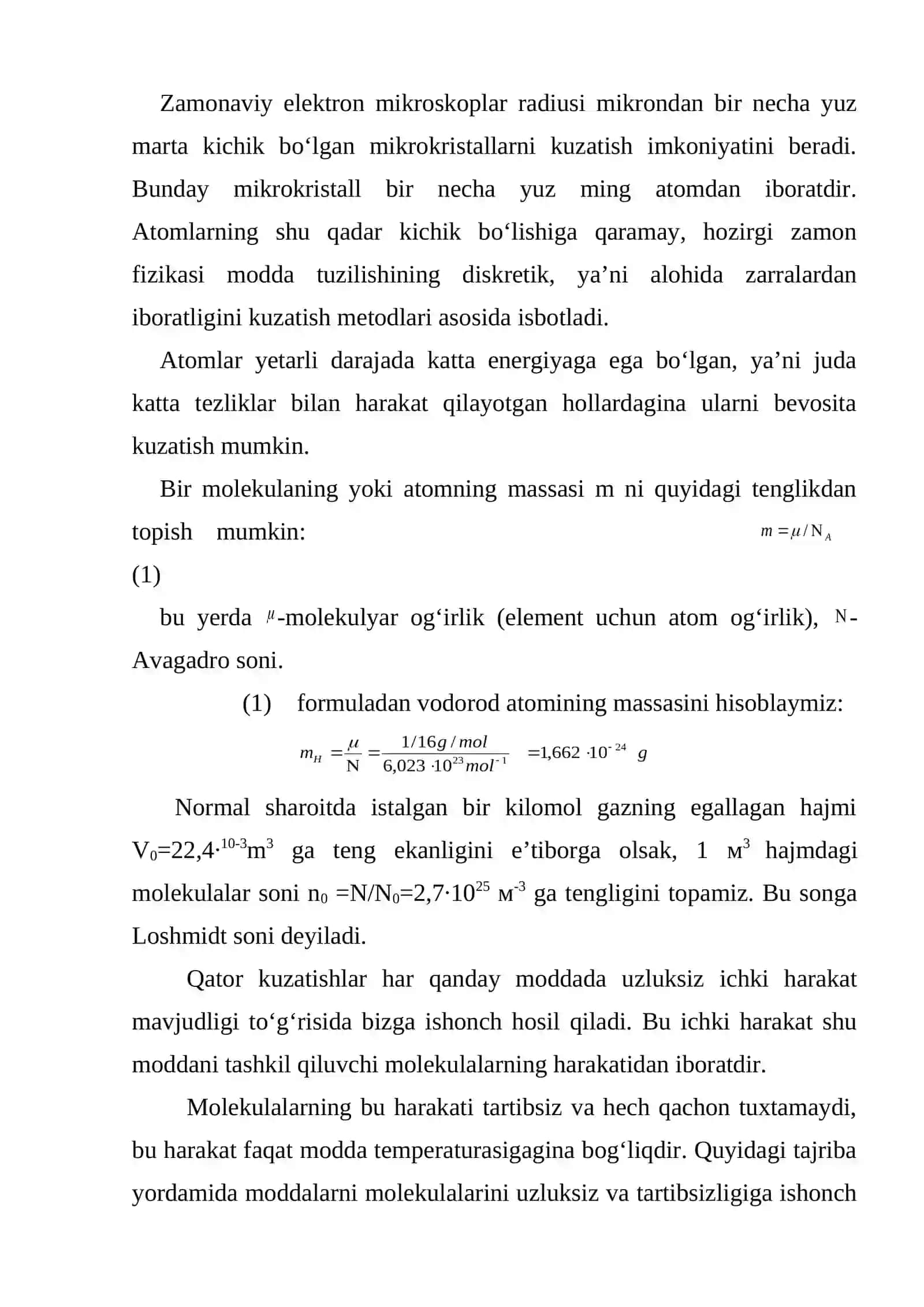 Modda haqidagi molekulyar kinetik tasavvurlarning rivojlanishi 4