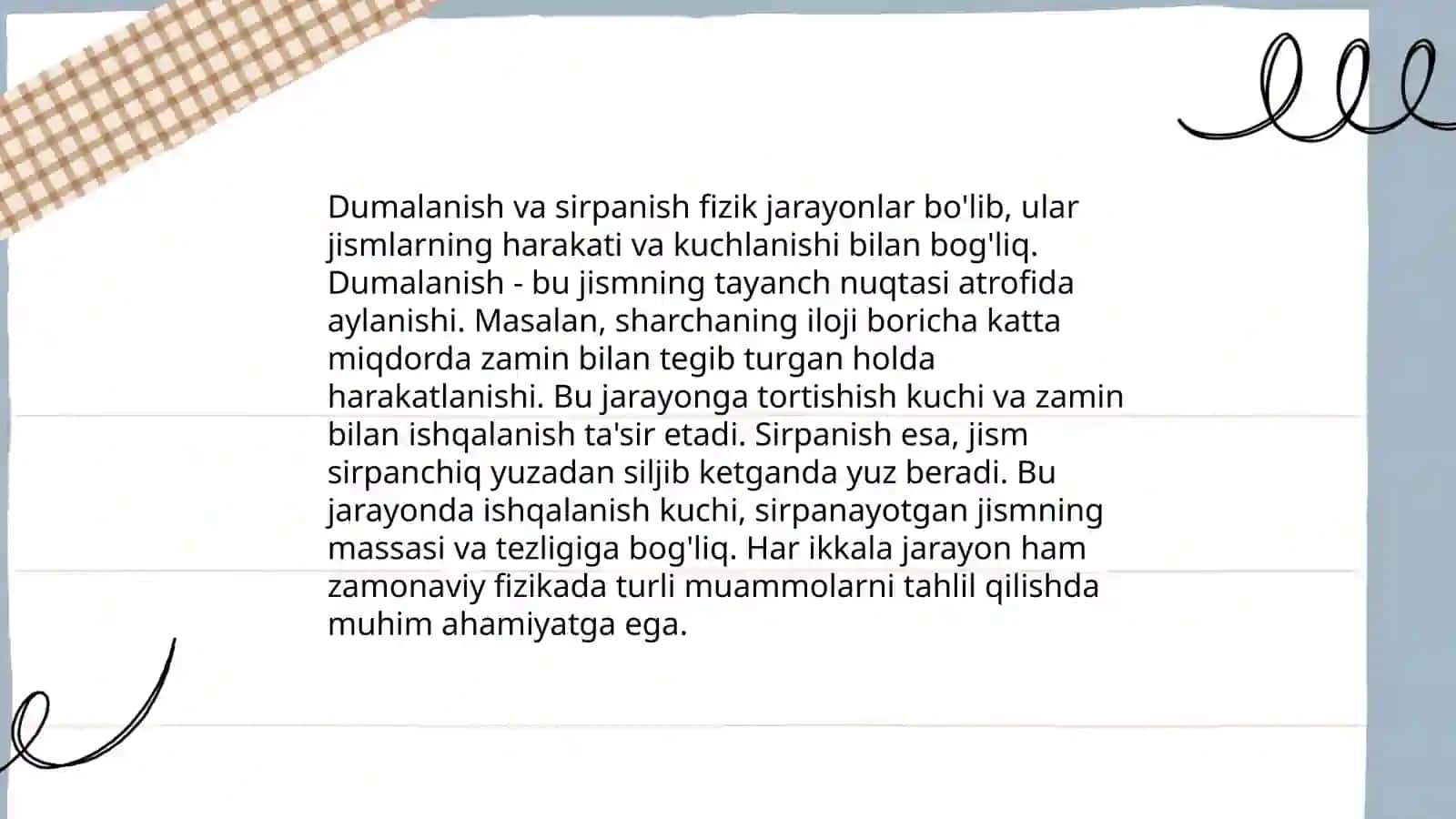 Dumalanishda vujudga keluvchi kuchlar 4