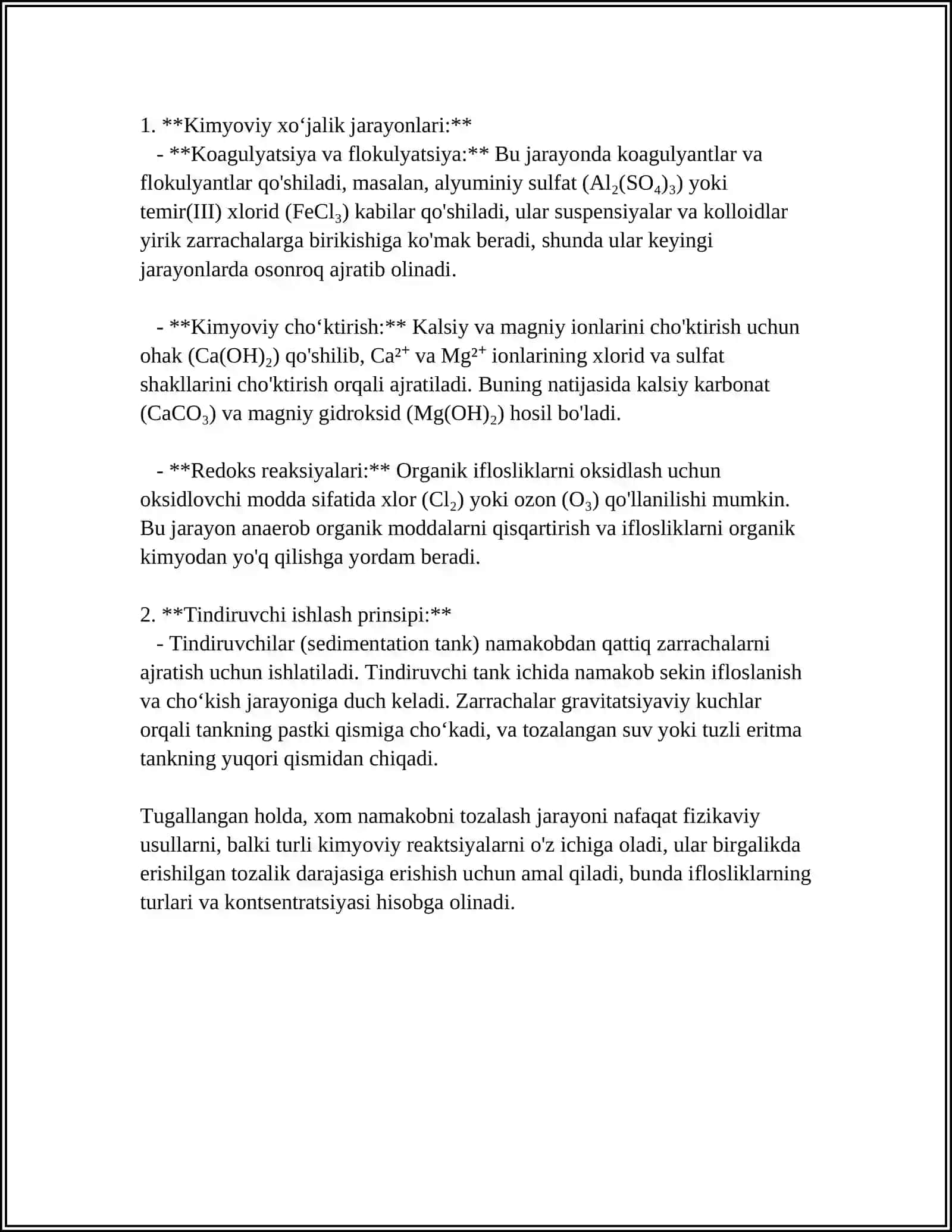 XOM NAMAKOB TOZALASH JARAYONIDA QANDAY REAKSIYALAR O’TADI VA TINDIRGICHNING ISHLASH PRINSIPI 4