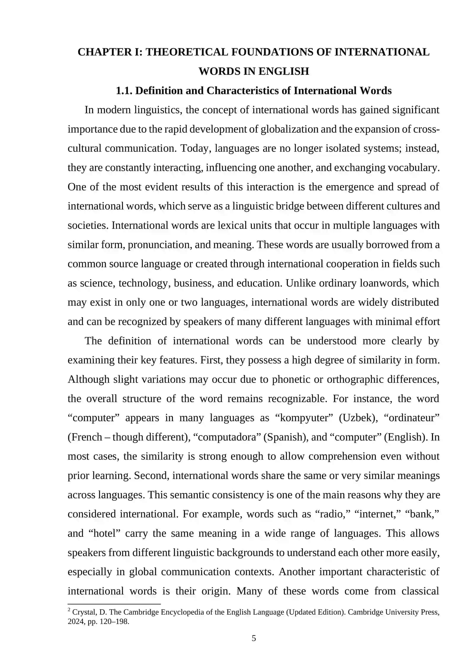 International words and globalization of English Lexicon 4