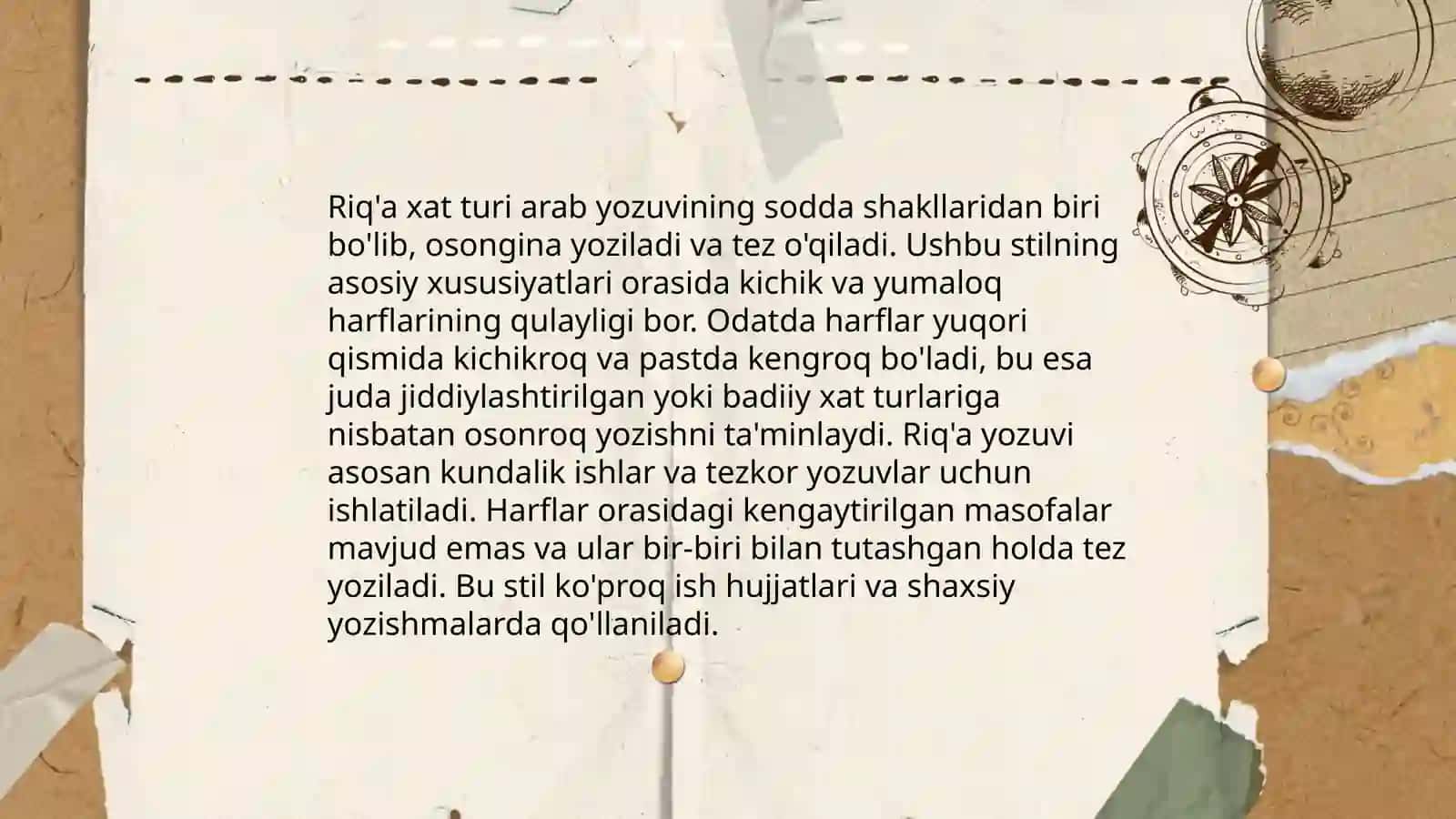 Arab tilida Riq'a hariflari 4