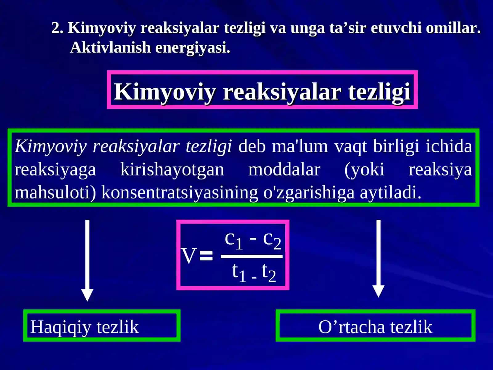 Kimyoviy jarayonlar nazariyasi 4