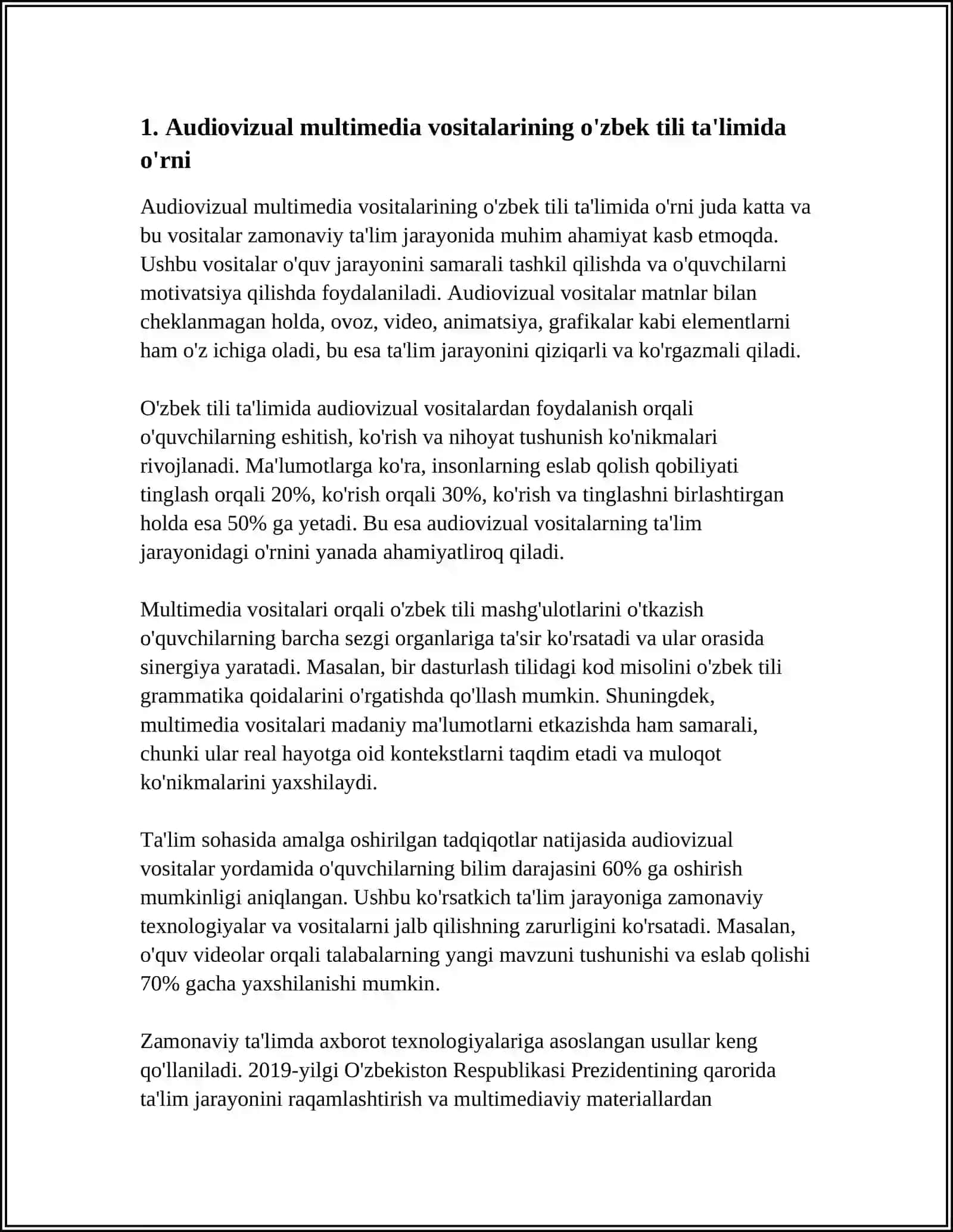 O'zbek Tili va Adabiyot Fanidan Audiovizual Multimedia Vositalari Yordamida Metodik Mahsulot Yaratish Usullari va Undan Foydalanish 4
