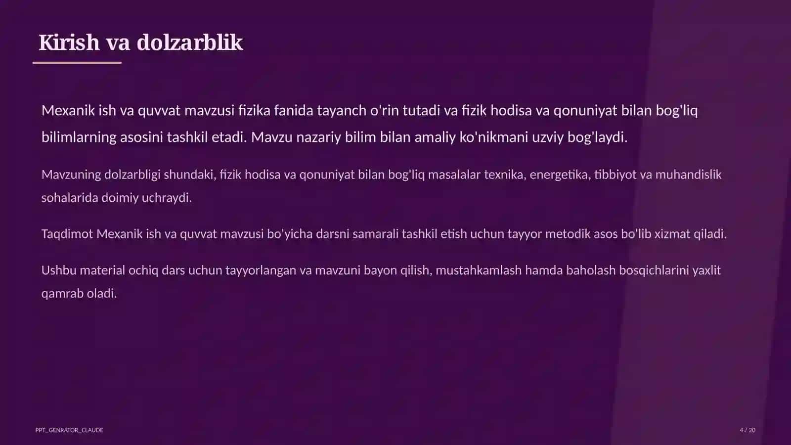 Mexanik ish va quvvat (7-sinf) 4