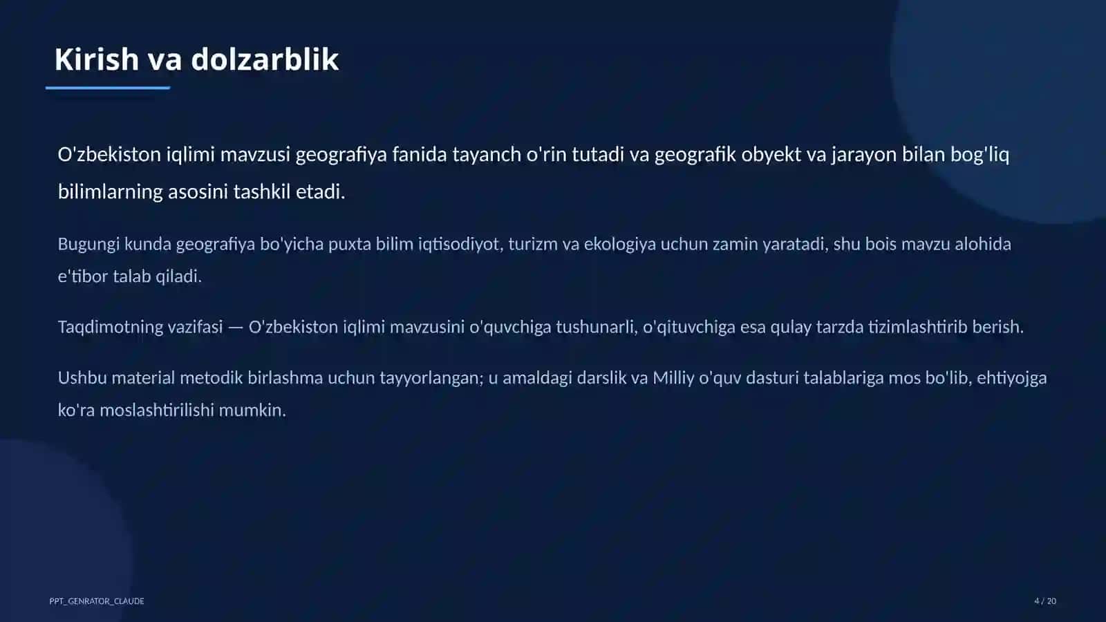 O'zbekiston iqlimi (8-sinf) 4