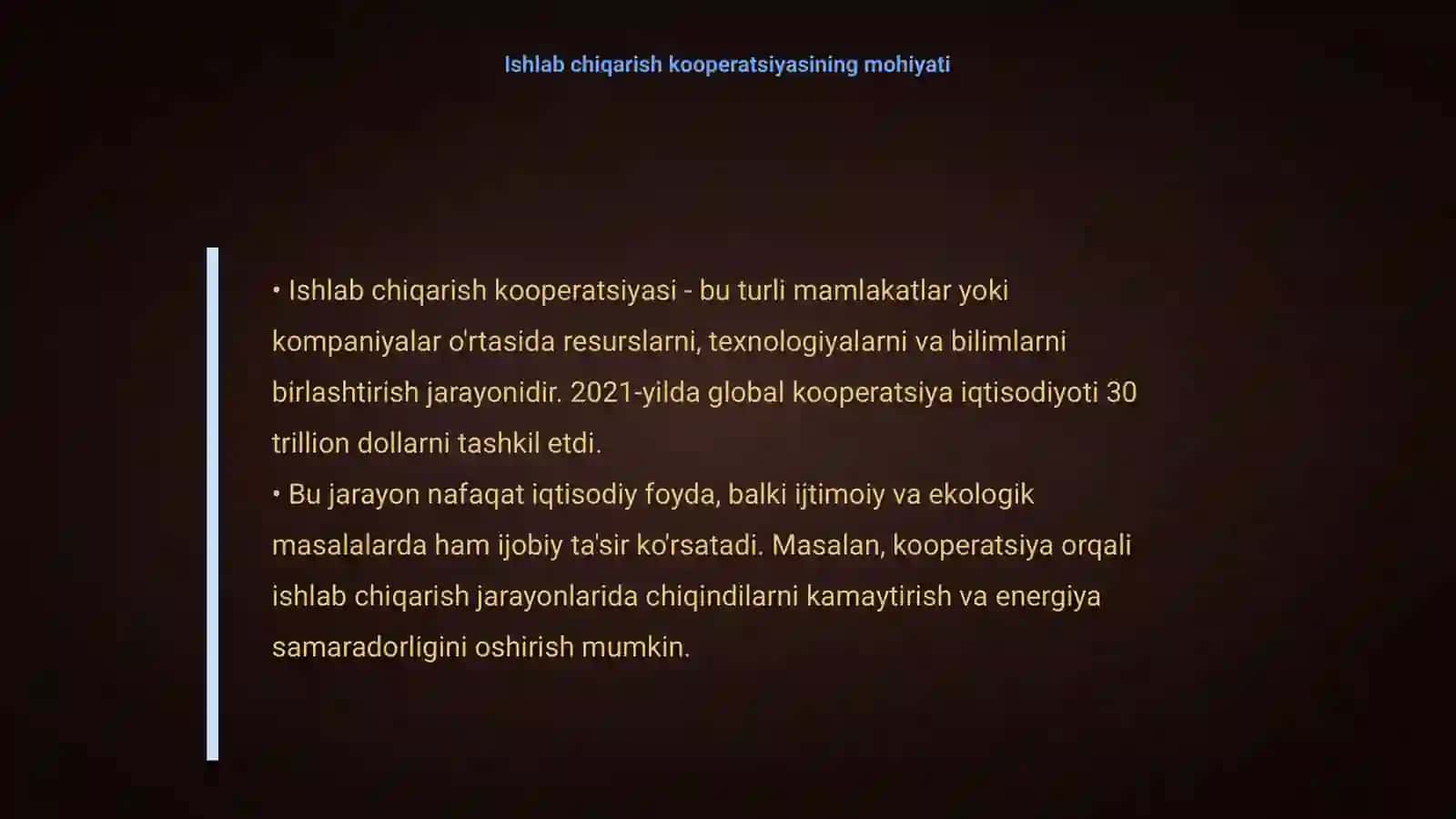 Xalqaro ixtisoslashuv va ishlab chiqarish kooperatsiyasi 4