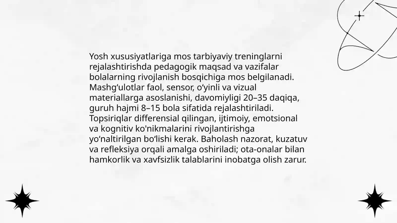 Boshlang'ich sinflarda "Tarbiya" darslarini tashkil etishda tarbiyaviy treninglar 4