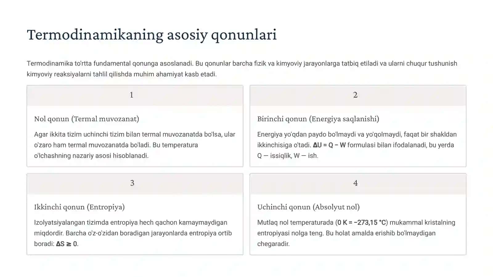 Termodinamika va kimyoviy termodinamikaning asosiy tushunchalari Solishtirma issiqlik sig'imi 4