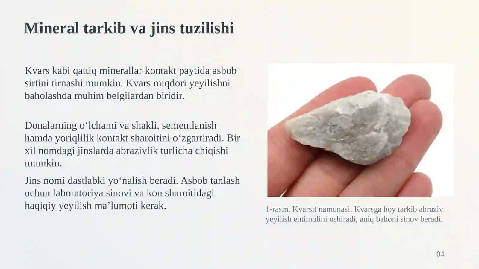 Tog‘ jinslarining abrazivligi 4