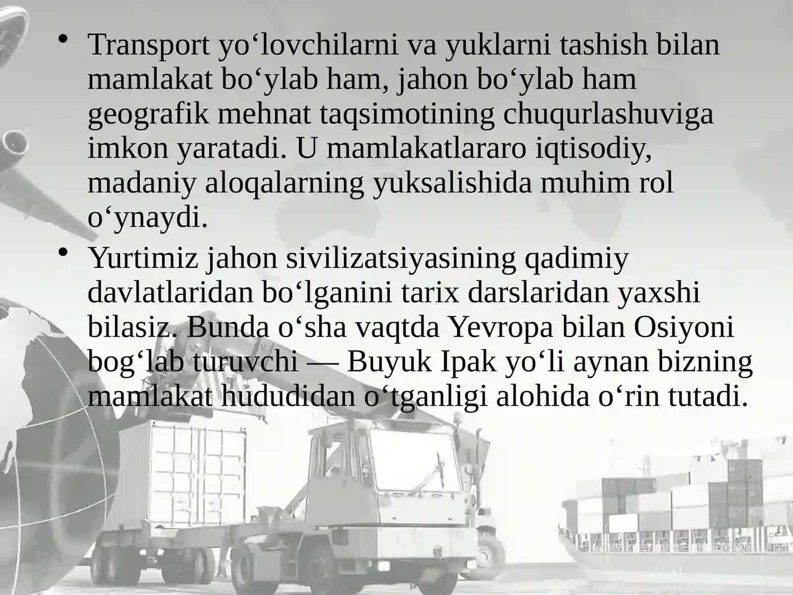 O`zbekiston Respublikasi transport geografiyasi 4