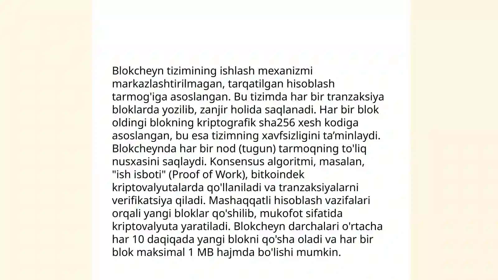 Blokcheyn tehnologiyasi va undan foydalanish yoʻllari 4