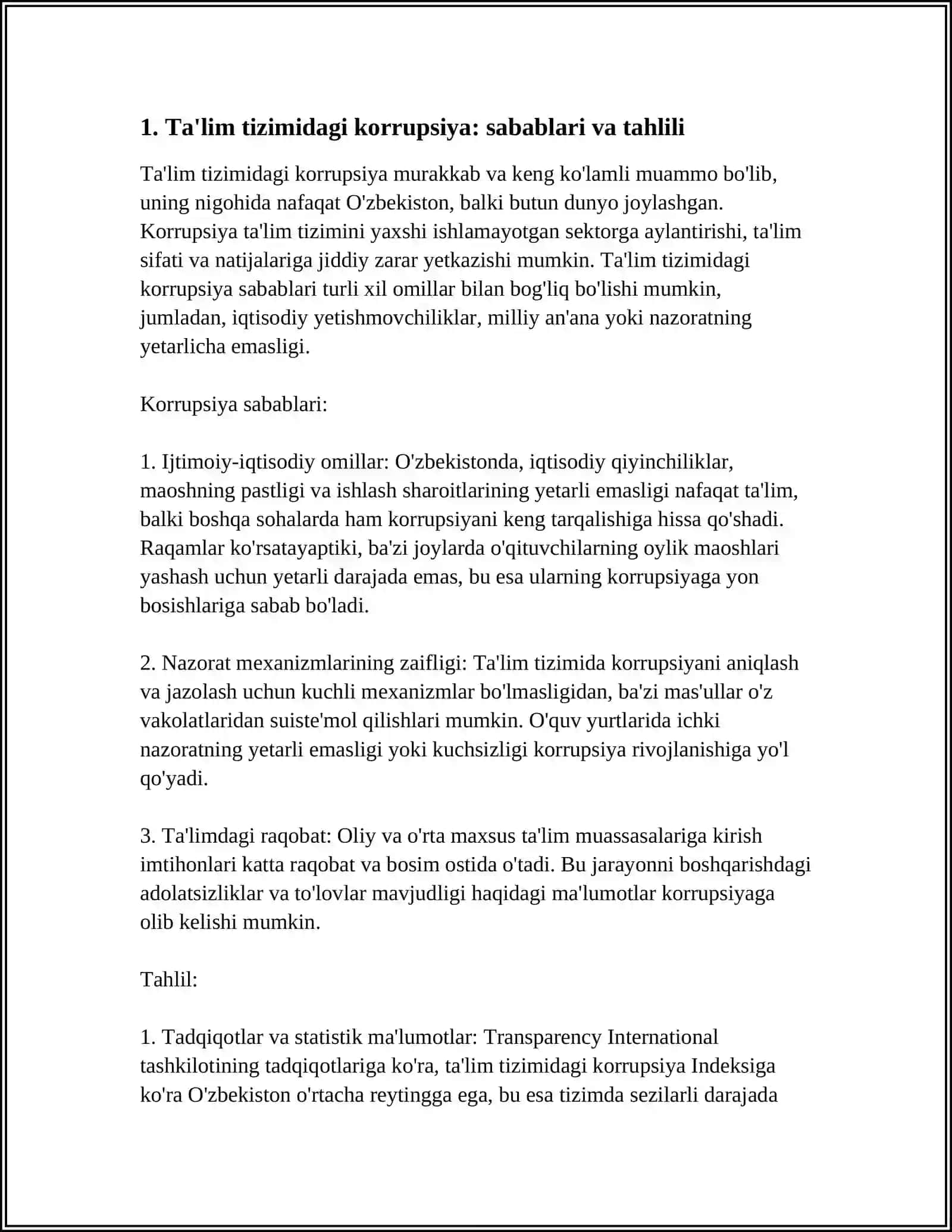 TAʼLIM VA FAN TIZIMIDAGI KORUPSIYA SABABI VA OQIBATI 4