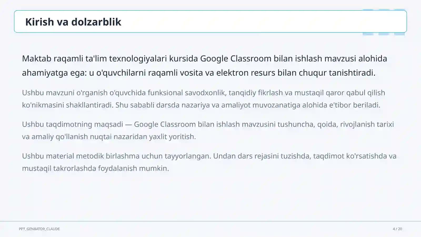 Google Classroom bilan ishlash 4