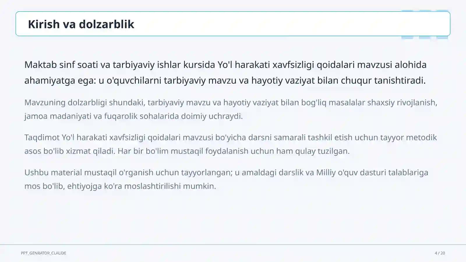 Yo'l harakati xavfsizligi qoidalari 4