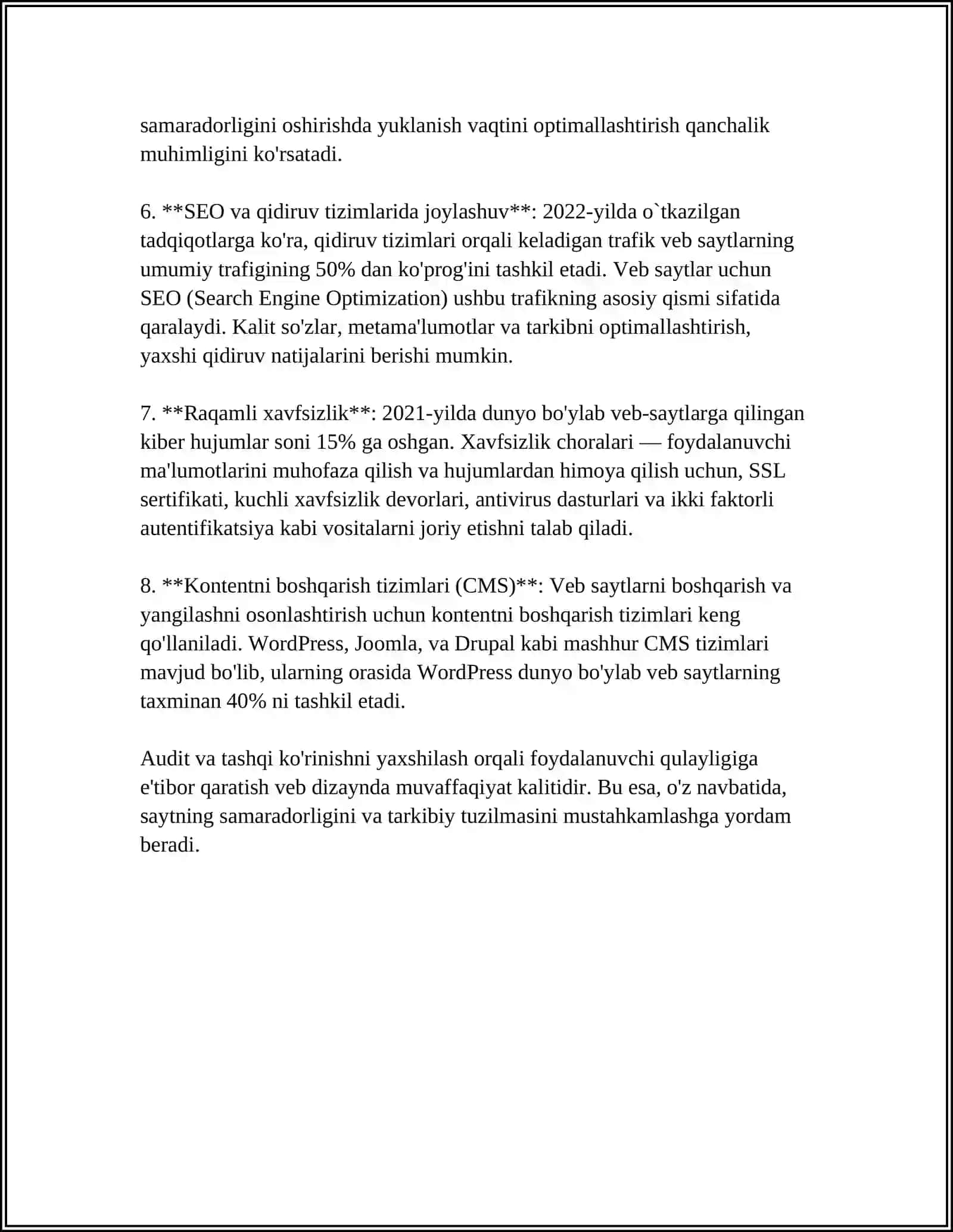 VEB SAYTLAR YARATISHGA YONALTIRILGAN DASTURIY TAʼMINOT 4