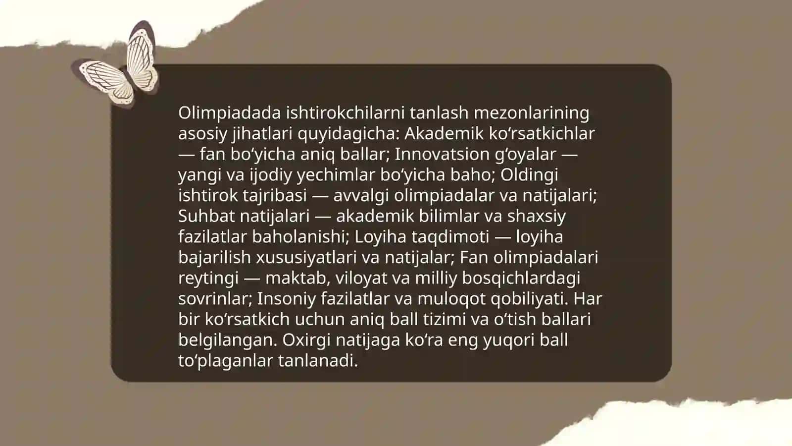 Biologiyadan olimpiada o‘tkazish metodikasi 4