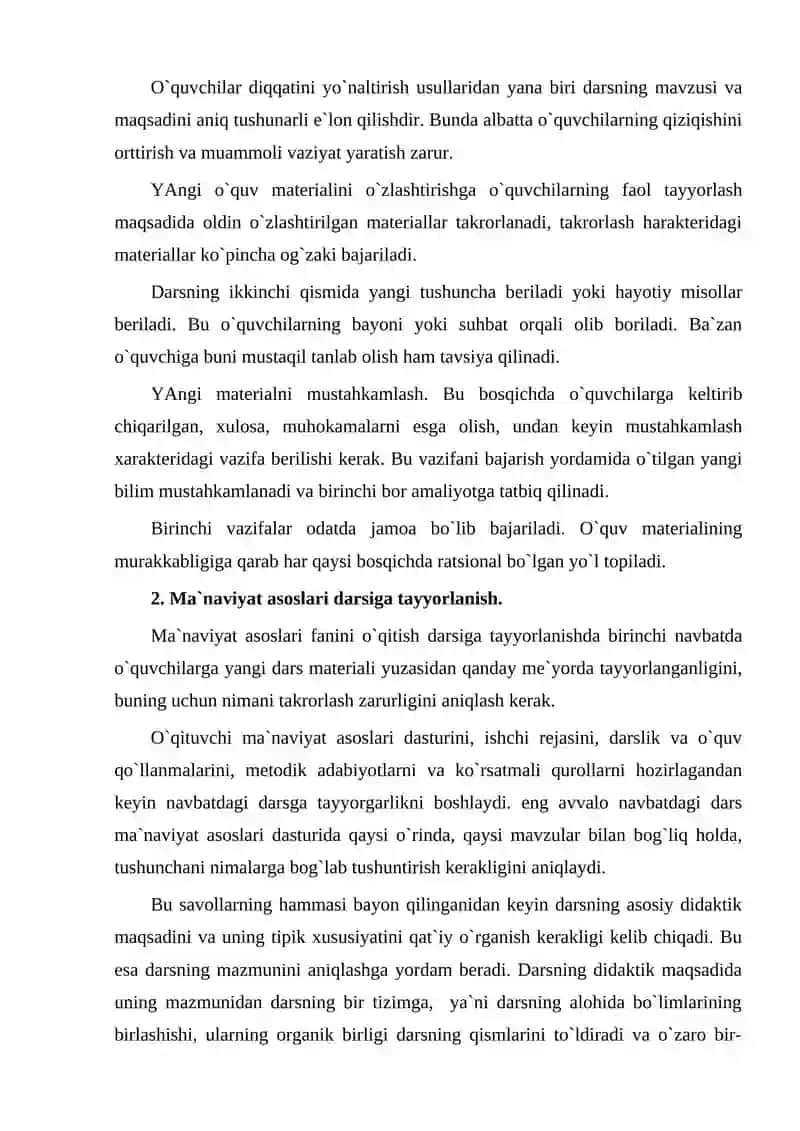 PEDAGOGIKA KOLLEJIDA OLIB BORILADIGAN MA’NAVIY – MA’RIFIY ISH SHAKLLARI 4