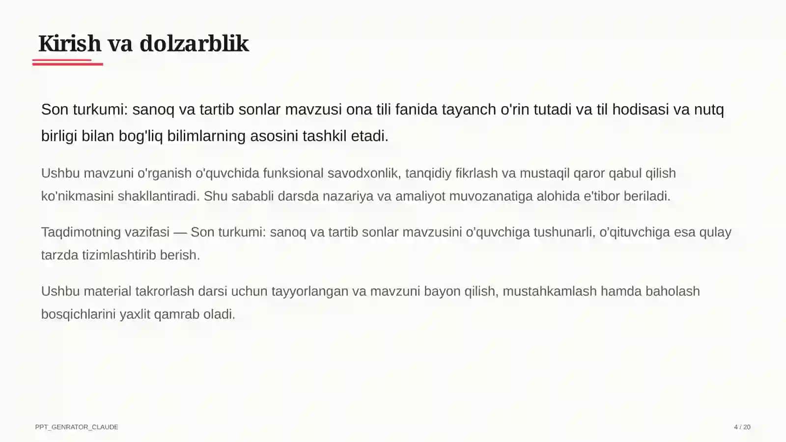 Son turkumi: sanoq va tartib sonlar (6-sinf) 4