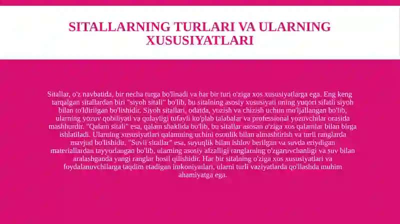 SITALLAR HAQIDA MA LUMOT 4