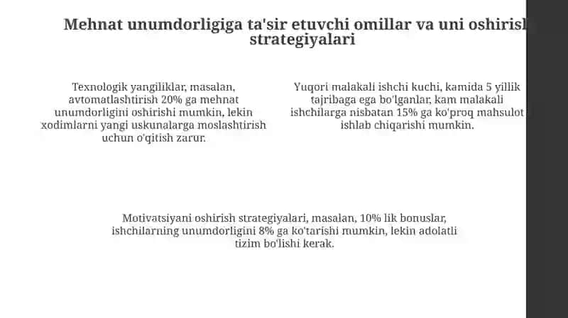 Oilaviy korxonalarda mehnat unumdorligi va ish haqi: Asosiy tushunchalar va o'lchovlar 4