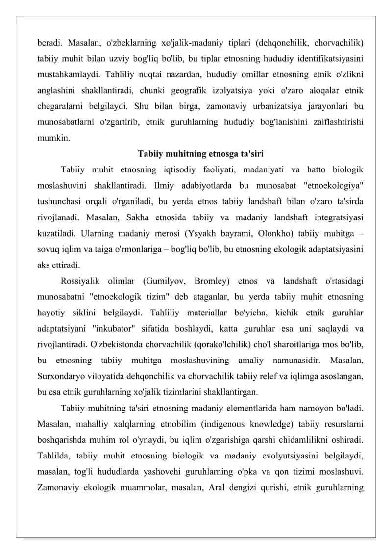 Etnos, hudud va tabiiy muhit maqola 4