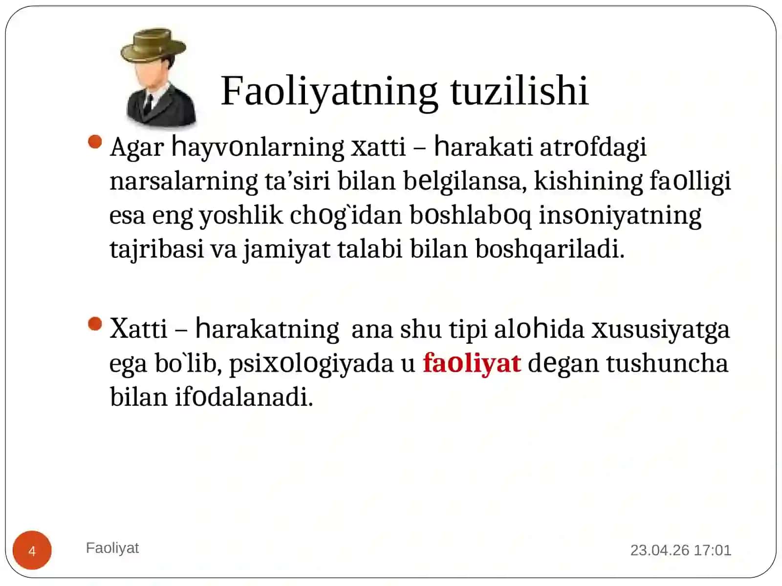 FAOLIYAT VA UNING TUZILISHI 4
