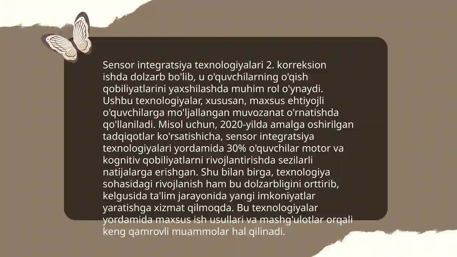 Sensor buzilishi bo'lgan bolalar bilan korreksion ishda sensor integratsiya texnologiyalarini qo'llash 4