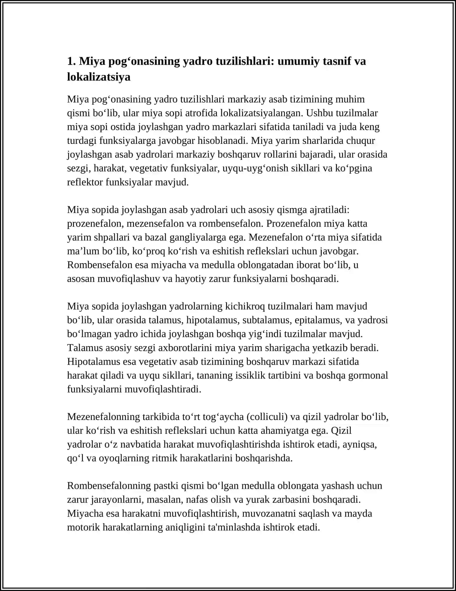 MIYA POGʻONASIDA OʻZAKLARNING JOYLASHUVI VA ULARNING KLINIK AHAMIYATI 4