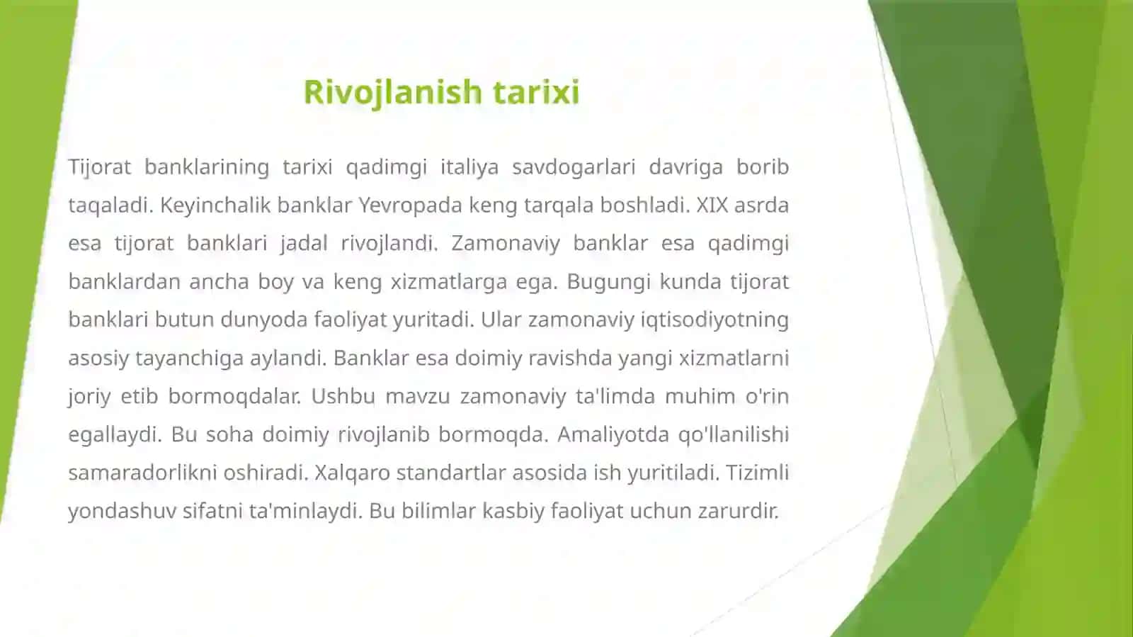 TIJORAT BANKLARINING FAOLIYATI VA XIZMATLARI 4