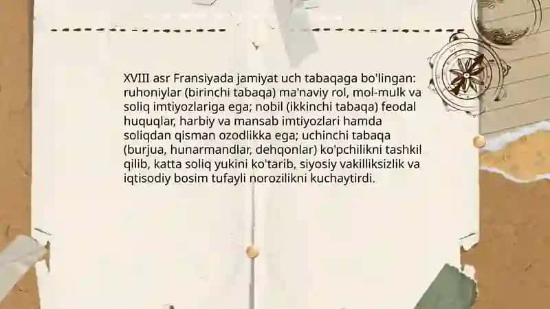 Fransiya XVIII asrda. Buyuk fransuz burjua inqilobi sabablari va boshlanishi 4