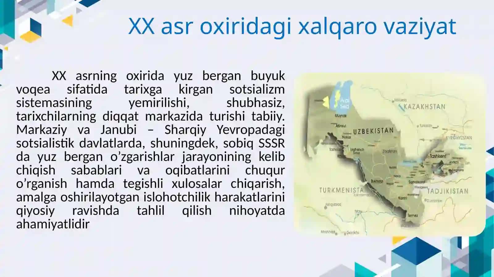 O'ZBEKISTONNING MARKAZIY OSIYODA TINCHLIK VA BARQARORLIKNI TA'MINLASHDAGI O'RNI 4