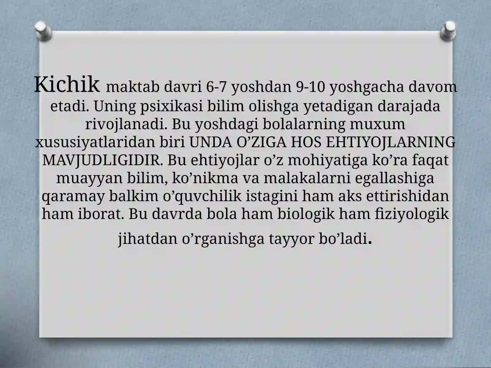 KICHIK MAKTAB YOSHDAGI O’QUVCHILARNING O’ZIGA HOS PSEXOLOGIK XUSUSIYATLARI 4